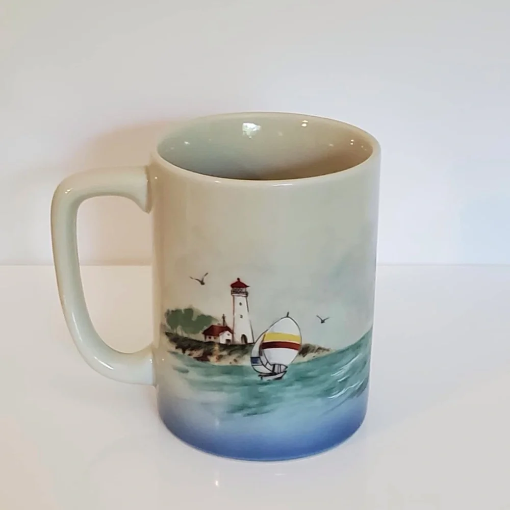 Otagiri Mug Sailboats 8 oz Japan Vintage